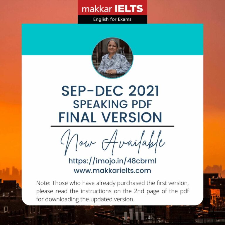 Makkar Ielts Speaking September To December Final Version