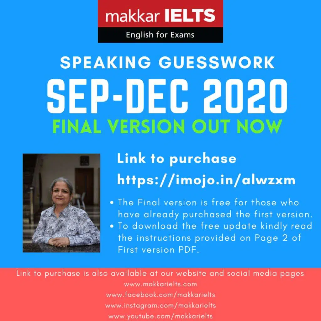 Makkar Ielts Speaking September To December 2020 Final Version Ieltsxpress