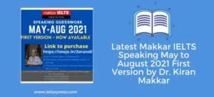 Makkar IELTS Speaking May to August 2021 PDF Free Download ieltsxpress