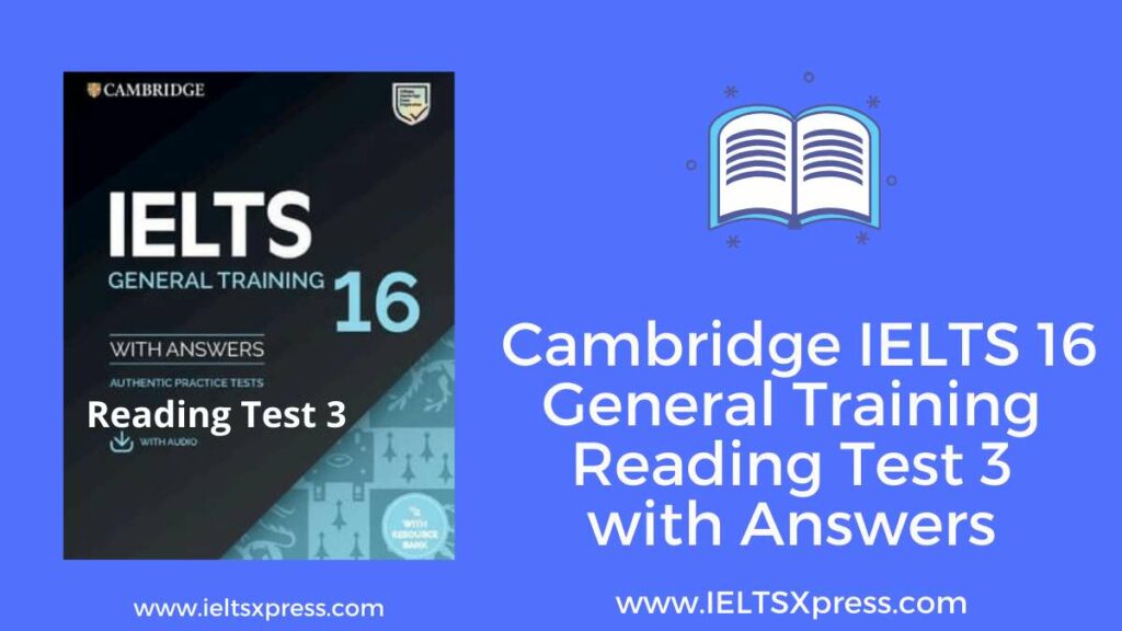 Cambridge IELTS 16 General Training Reading 3
