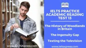 Practice IELTS Academic Reading Test 13 The History of Woodlands in Britain The Ingenuity Gap Texting the Television