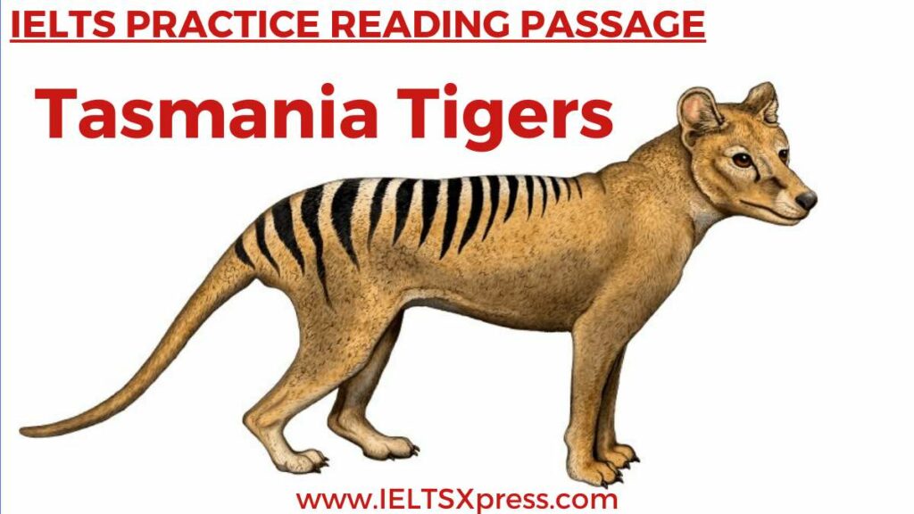 tasmanian tiger ielts reading passage with answers