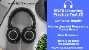 car rental inquiry ielts listening IELTS Listening Test 20