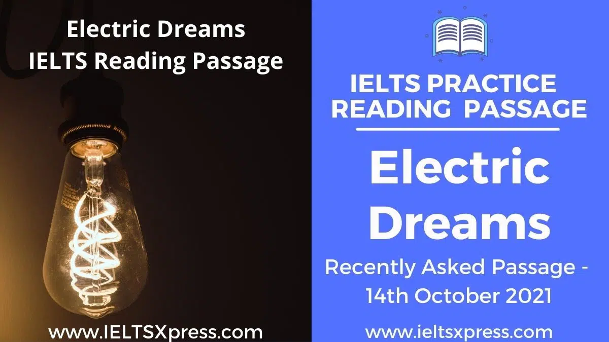 Electric Dreams Ielts Reading Passage Answers