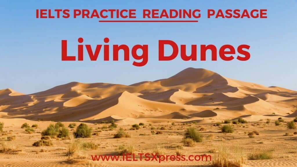 living dunes IELTS Reading Passage answers ieltsxpress