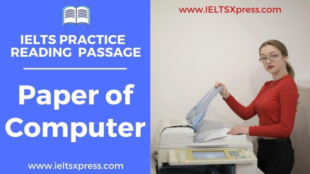 paper of computer ielts reading passage with answers