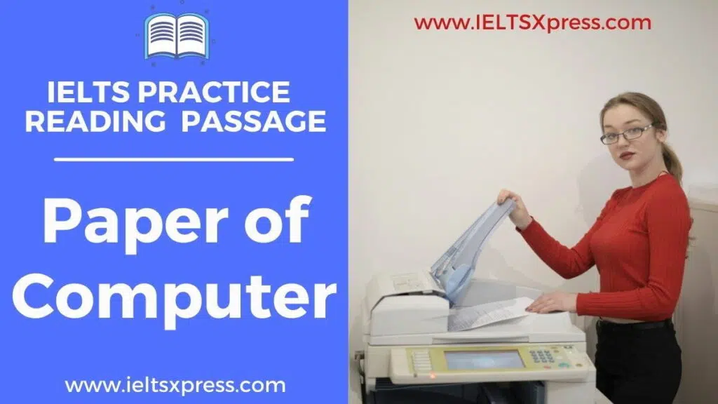 Paper Of Computer Ielts Reading Passage With Answers