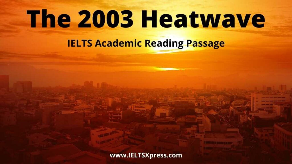 The 2003 Heatwave ielts reading answers