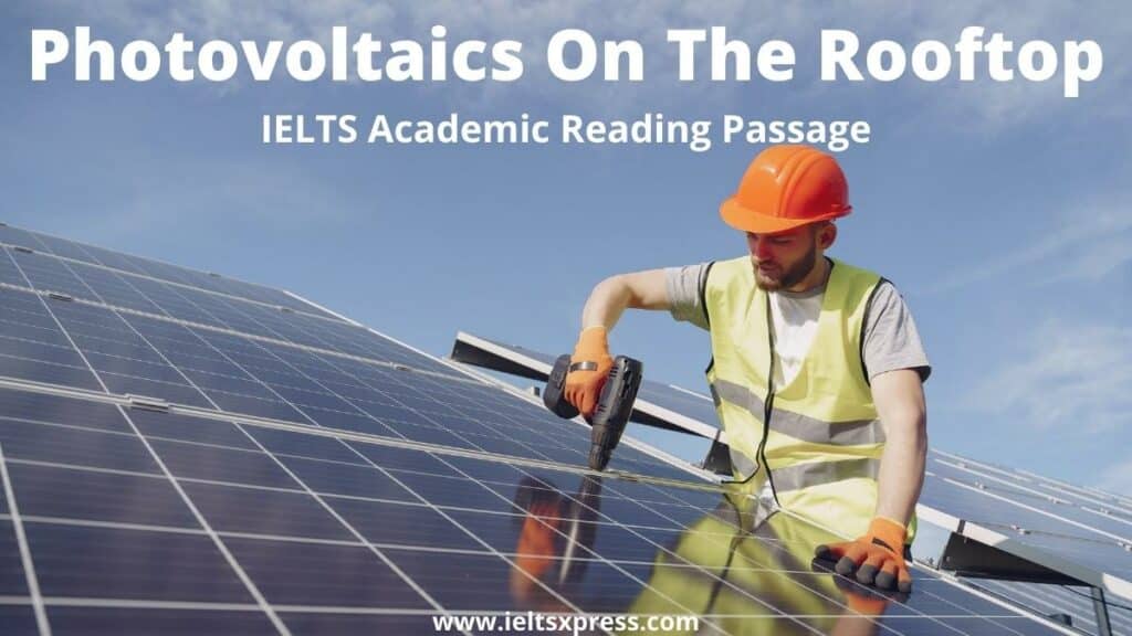 Photovoltaics On The Rooftop IELTS Reading Passage