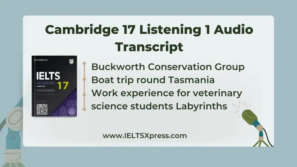 Cambridge Ielts 17 Listening Test 1 Audio Transcript