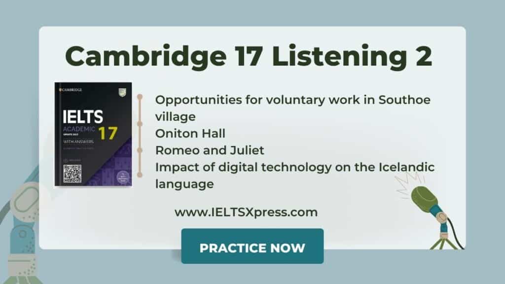 Cambridge IELTS 17 Listening Test 2 with Answers