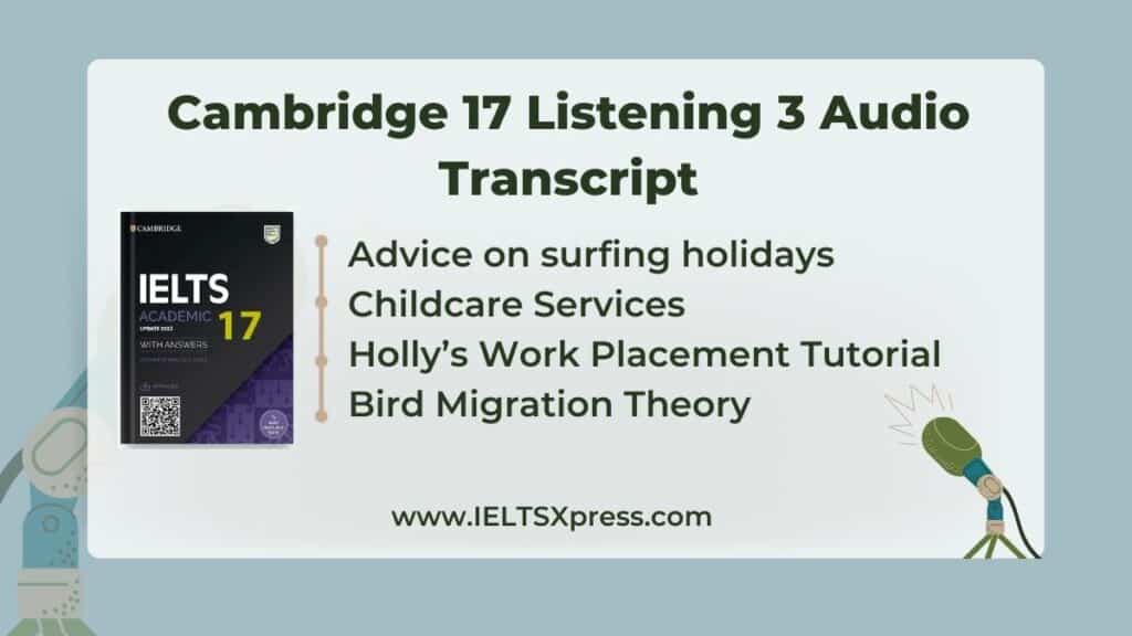 cambridge ielts 17 listening test 3 audio transcript