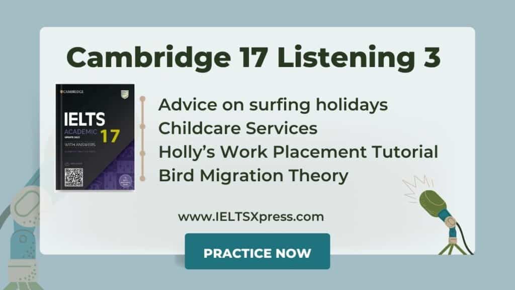 Cambridge IELTS 17 Listening Test 3 with Answers
