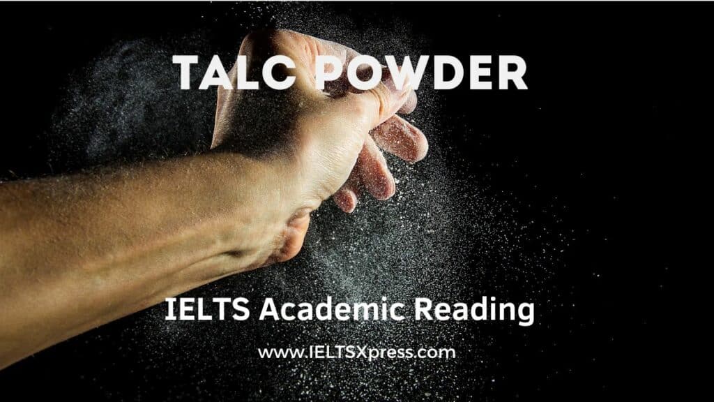 Talc powder ielts reading academic with answers