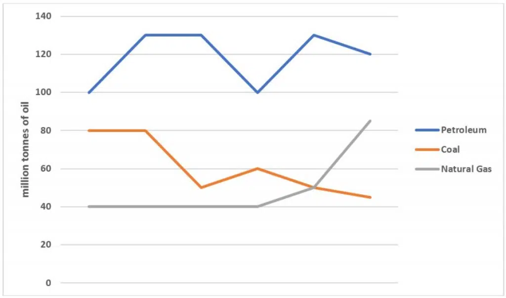 Production Levels Of Main Fuels In A European Country From 1981 To 2000