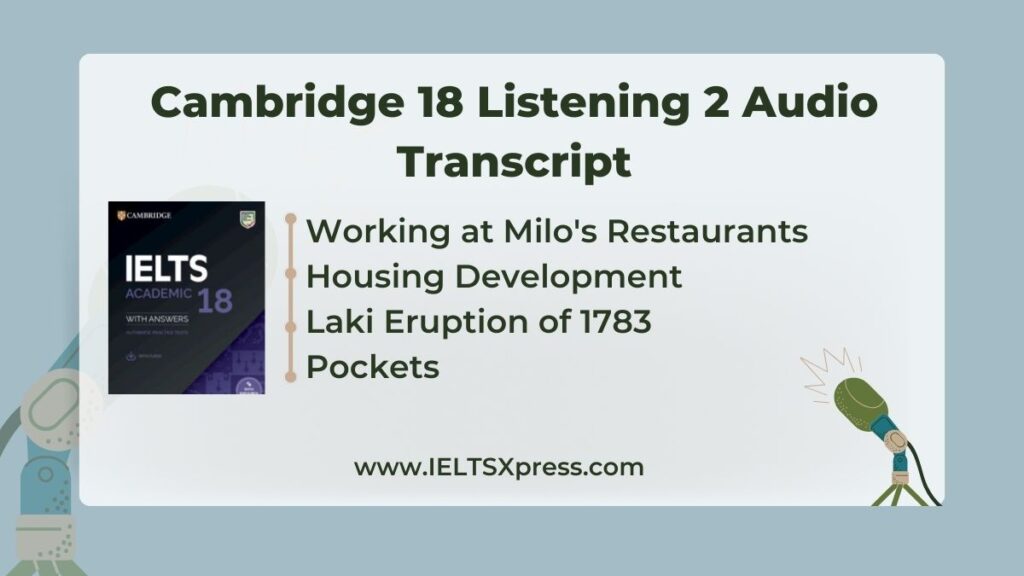 Cambridge IELTS 18 Listening Test 2 transcript audio