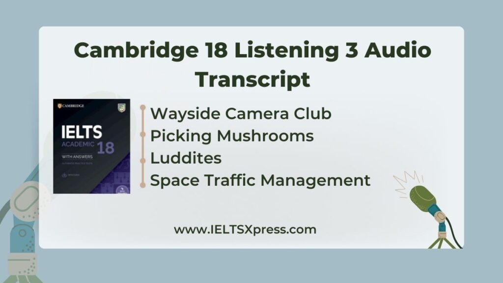 Cambridge IELTS 18 Listening Test 3 Audio Transcript
