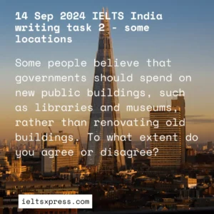 14 Sep 2024 IELTS India writing task 2 - some locations