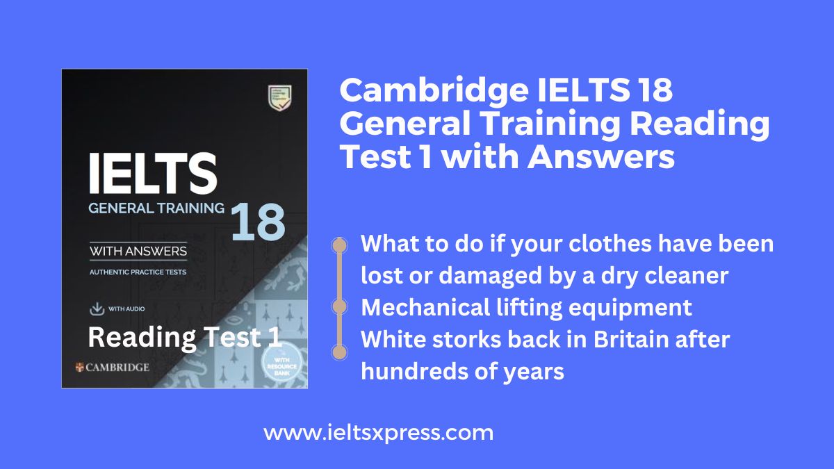 Cambridge IELTS 18 general training Reading Test 1 with Answers