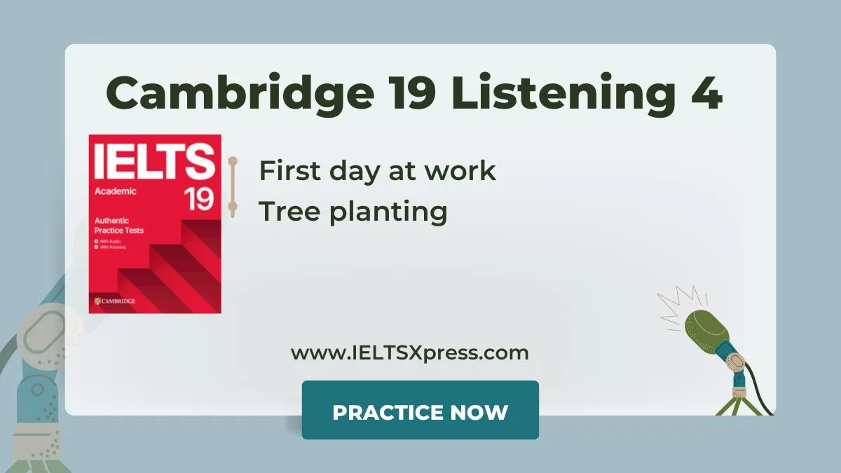 Cambridge IELTS 19 Listening Test 4 with Answers