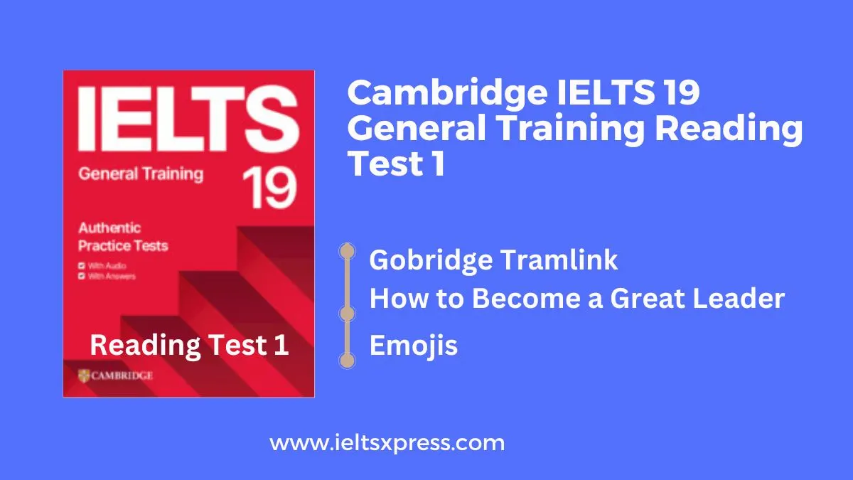 Cambridge IELTS 19 General Training Reading Test 1