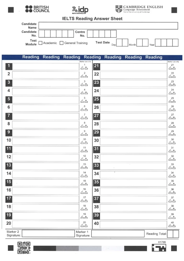 ielts general reading answer sheet pdf