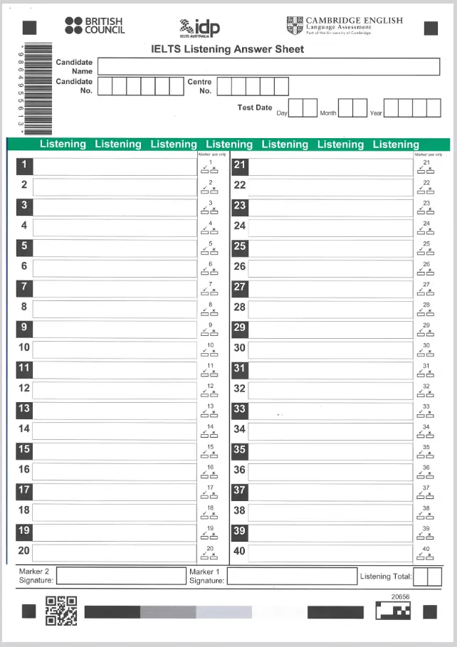 Download Ielts Answer Sheet For Listening, Reading &Amp; Writing Ielts Listening Answer Sheet Pdf
